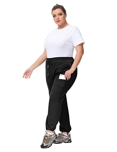 Hanna Nikole Lange Hose Große Größen Damen Outdoor Aktivitäten Wasserdicht Leicht Stretch Trekkinghose Schwarz 46
