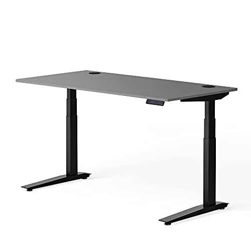 Image of Fully Jarvis Standing Desk 72 inch x 30 inch Stone Laminate Top - Electric Adjustable Desk Height from 25.5 inch to 51 inch with Memory Preset Controller (Rectangle, Black Frame)