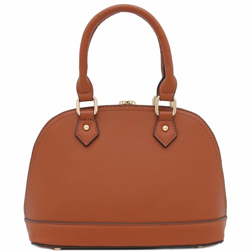 Image of FashionPuzzle Zip-Around Saffiano Classic Dome Satchel