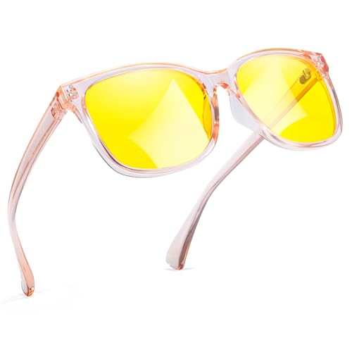 SIPHEW Anti-Glare Night Driving Glasses for Women, Polarized Yellow Lens Reduces Headlight Glare & Eye Strain for Nighttime