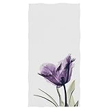 Naanle Stylish Beautiful Purple Flower Print Vintage Soft Guest Hand Towels for Bathroom, Hotel, Gym...