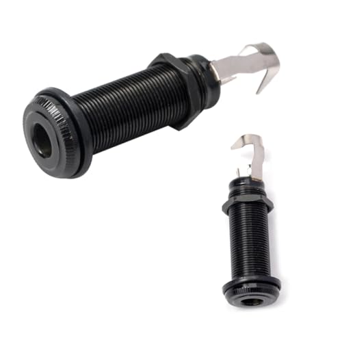 CIMAXIC Guitar and Bass Barrel Jack Socket 6.35mm Threaded Replacement Jack for Guitars Input/Output Black