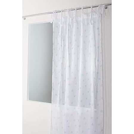 Rideaudiscount Lot De 2 Voilages 140 X 240 Cm A Nouettes Imprime Motif Etoiles Turquoises Amazon Fr Cuisine Maison