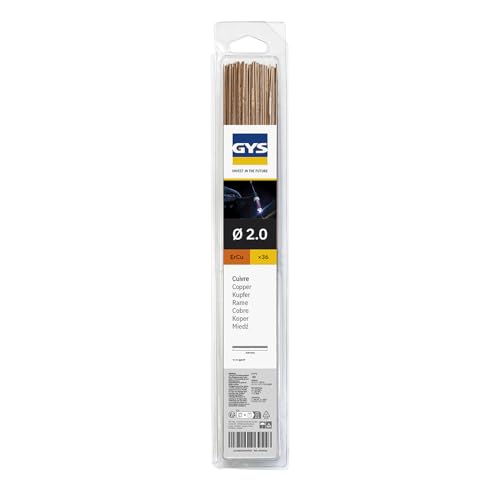 GYS, Métal d'Apport TIG, 36 Baguettes de Soudage Cuivre ERCu Ø 2,0 mm x 0,33 m, Blister