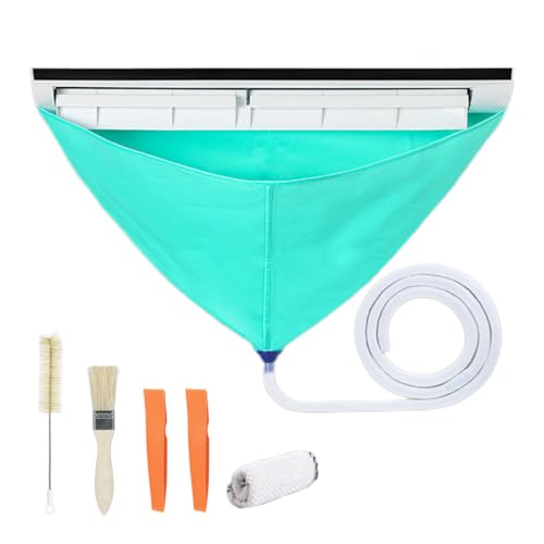 エアコン洗浄 カバーセット エアコンフィン洗浄カバー 壁掛け用 防水 汚水の飛び散り防止 耐久 伸縮性 お手入れ簡単 繰り返し使用可能 家庭用 漏れ防止 エアコン掃除カバー 室内用 210cm排水ホース