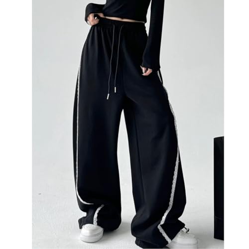 Baggy Barrel Sweatpants Men Wide Leg Cotton Trousers Plus Size Drawstring Striped Sweats Fashion Joggers4