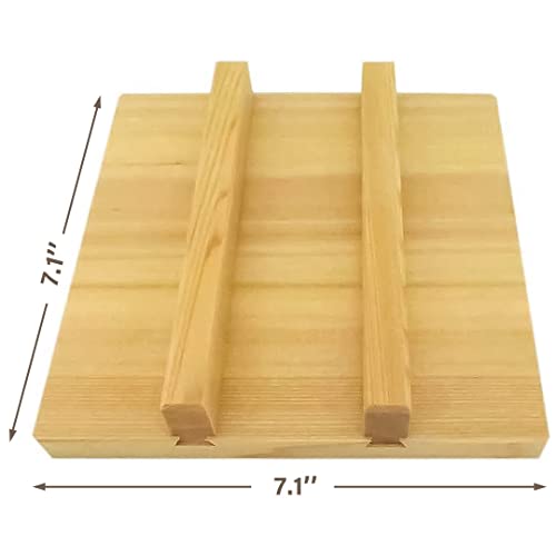 Tikusan Japanese Wooden Lid For Japanese Rolled Omelets Tamagoyaki Copper Pan Square Type (7.1" (18Cm)) #TOP2