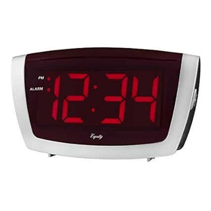 Equity 75906 LED Alarm Clock with High/Low Dimmer, 1 . 8 , Red product photo Equity 75906 LED Alarm Clock with High/Low Dimmer, 1 . 8 , Red product photo