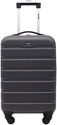 Wrangler Hardside Carry-On Spinner Luggage,Lightweight, Charcoal Grey, 20-Inch