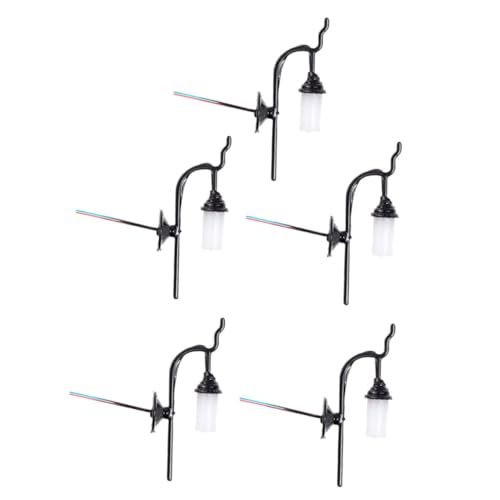 Mipcase 5pcs Miniature Wall Lamp Model Tiny Decorative Lights for Mini House Scenes Easy to Install Versions for Table and Garden Decor