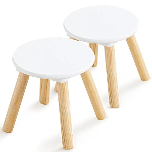 Beright 2 Pack Wooden Step Stool For Kids, 9 Inch Children's Stool Fit With Sensory Table, Sturdy Sitting Stool With Assembled Four-Legged, For Children, Toddler #TOP11