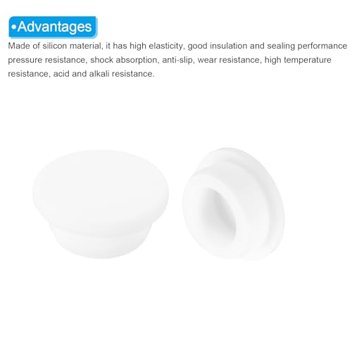 Image of MECCANIXITY 8pcs T-Shaped Silicone Plugs 29mm 1-1 /8 Inch Dia Snap in Plug Hole Seal Cover Round Rubber Stopper for Kitchen Rubber Bulkheads Waterproof Sealing Plugs White