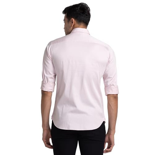 Image of Raymond Slim Fit Medium Blue Casual Shirt for Men
