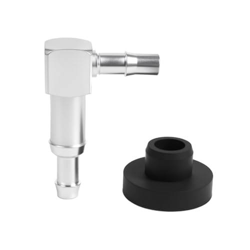 Fuel Elbow 1/4\" 90 Degree Fuel Rail Injection Connecter with Rubber Grommet,Fuel Rail 90 Degree for Boat Gas Tank Fittings,Fits Drilled Hole 1/2-Inch,Prevent Oil, Water, Gas from Leaking Through