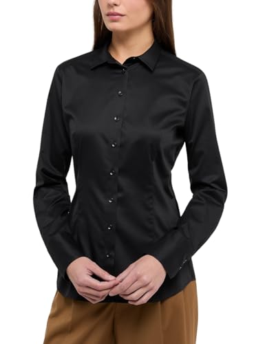 ETERNA Female Cover Shirt Bluse unifarben Fitted 40_D_1/1, 1/1, schwarz