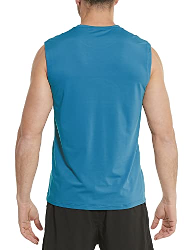 Baleaf Men's Tank Top Sleeveless Shirts Quick Dry Muscle T Shirts Gym Workout Running Athletic Cool Tech Tops Blue M #TOP2