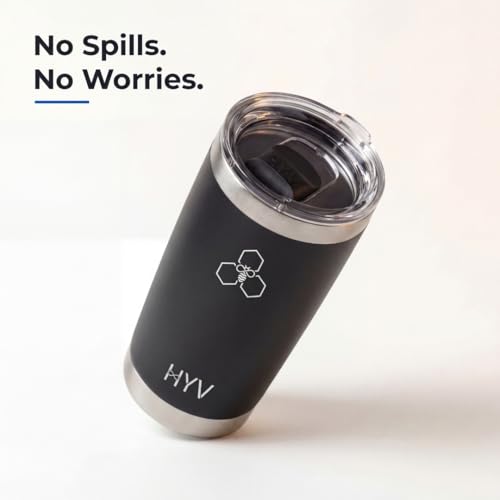 Image of HYV ChillSip Insulated Coffee Mug Tumbler 600ml | Double Wall Vacuum Stainless Steel Travel Mug with Leakproof Magnetic Lid | Hot & Cold | Flask for Office, Gym & Travel | Forrest Green