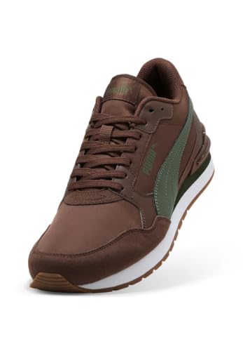 PUMA Erwachsene ST Runner v4 Nylon Sneakers 46, Chestnut Brown Moss Veil White Gum Green – Ansicht 1