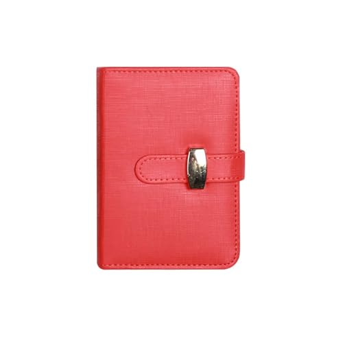 Cuaderno de negocios A7 rojo de piel sintética con compartimento para bolígrafo y ranuras para tarjetas, blocs de notas rellenables para hombres y mujeres [Office Product]