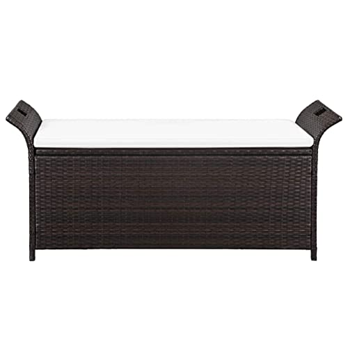 vidaXL Gartenbank Poly Rattan Bank Sitzbank Auflagenbox Kissenbox Gartentruhe – Bild 3