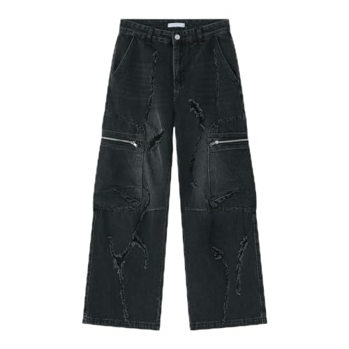 Vêtements de travail hip hop à grandes poches et fermeture éclair