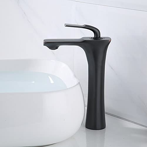 Robinet de salle de bain en laiton noir mat au design moderne et élégant pour lavabo