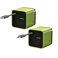 Tobre 3 in 1 Charger 80 Watt, 3in1 GanCharger 80 W Retractable, Scalable 80w Max FastCharger Module with Type-C Cable and 2 USB Ports, Retractable Phone Charger Wall Plug (Green*2)
