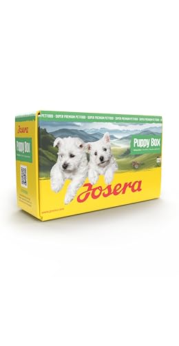 JOSERA Puppy Box Mini Junior Ente & Lachs (6-TLG.) | Premium Trockenfutter | Willkommenspaket für Welpen Kleiner Rassen | Ab der 6. Lebenswoche | Zahnsteinprophylaxe | 1er Pack