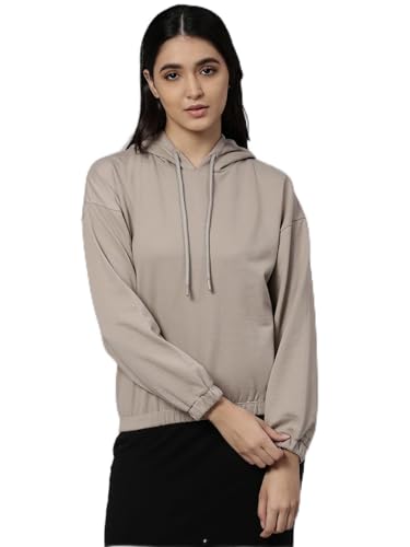 Image of HIGH Star Women's Fleece Solid Hooded Neck Sweatshirt