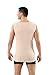 ALBERT KREUZ Men's Laser Cut Invisible Seamless v-Neck Undershirt Sleeveless Stretch Cotton Nude Beige S