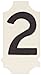Brady 5010-2 Gothic Quik-Align 1" Height, 1-1/4" Width, B-933 Vinyl, Black Color Legend "2" Number (Pack Of 10)