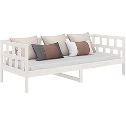 vidaXL Sofá Cama Madera Maciza de Pino Blanco 90x190 cm