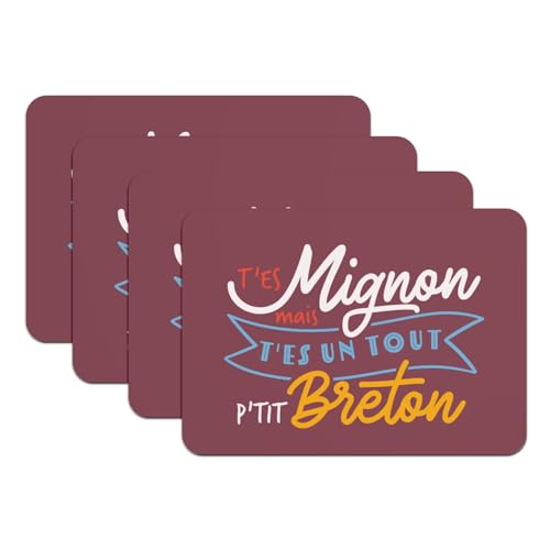 Set de table breton humoristique en caoutchouc, le cadeau idéal