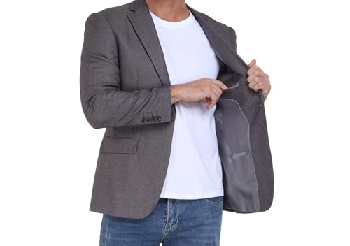 BONOW Men's Casual Blazer Jacket,Slim Fit Lightweight Sport Coats for Men One Button Bussiness Suit Jacket3