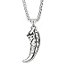 Fashion Men's Retro Stainless Steel Titanium Plastic Wolf Tooth Pendant Necklace by Preciastore