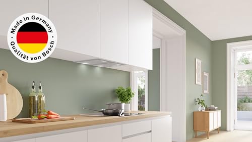 Bosch DHL555BM Serie 4 Lüfterbaustein 53 cm, Made in Germany, LED-Beleuchtung, Abluft und Umluft, leise, Metallfettfilter spülmaschinengeeignet, Wand- und Inselmontage, Silber Metallisch