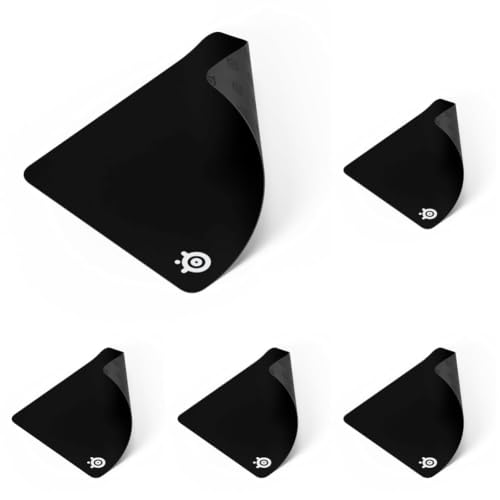 Image of SteelSeries QcK Large Gaming Mousepad - Black - Non-Slip Silicone Rubber Base - Peak Tracking and Stability - Optimized for Gaming Sensors - 490 mm x 420 mm - FPS, MOBAs, RTS, MMO, Large (Pack of 5)