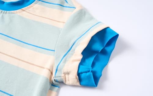 Image of LittleSpring Boys Girls Summer Outfits Striped T-Shirt and Shorts Set