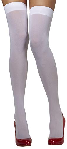 Smiffys Bas opaque, blanc One Size