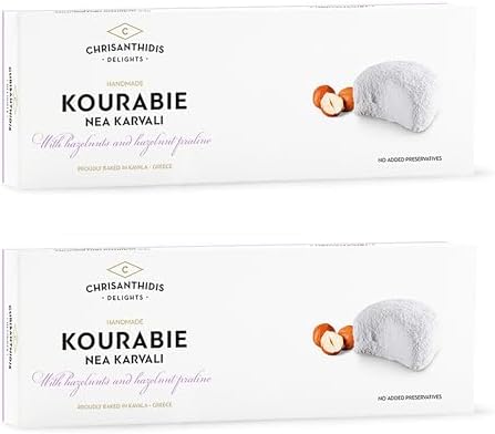 Chrisanthidis S.A. Kourabie Buttergebäck mit Hazelnuessen und Hazelnusspraline, 2er Pack (2 x 200 g)