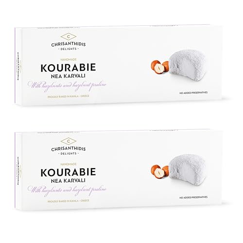 Chrisanthidis S.A. Kourabie Buttergebäck mit Hazelnuessen und Hazelnusspraline, 2er Pack (2 x 200 g)