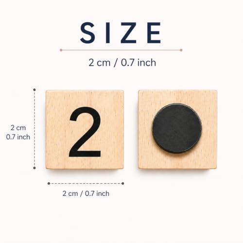 Set de 200 Imánes Decorativos de Letras y Números de Madera miniatura 5