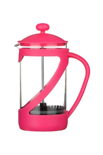 PREMIER Housewares 0602445 Caffettiera Kenya per 4 Tazze, 600 ml, Plastica, Inserto in Vetro Termoresistente, Rosa Caldo