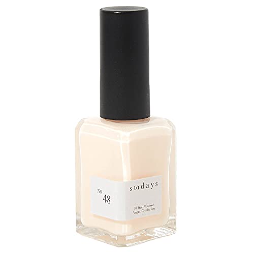 Sundays Non-Toxic Nail Polish, Glossy Shine Finish. No.48 Cream Parfait (Sheer), Long Lasting, Vegan & Cruelty-Free, 1.7 oz