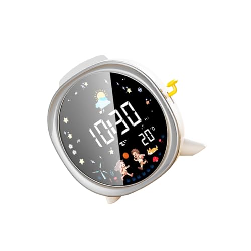 Zhoushen Reloj despertador silencioso con luz nocturna ajustable, pantalla LCD grande, lente de durabilidad, dormitorio, sala de estudio, reloj despertador con luz nocturna