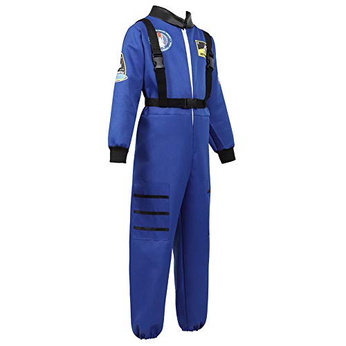 Kids Astronaut Costumes Nasa Space Suit Dress Up Astronaut Costume for Kids Halloween Costume Blue 2XL