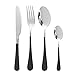 4pcs Gold Rouge Vaisselle Ensemble En Acier Inoxydable Dîner Ensemble Couteau Fourche Spoo Spoon Couvert de couverts arc-en-ciel Coutellerie (Color : Black Silver)
