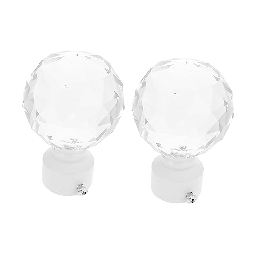 Alipis 2pcs Crystal Curtain Rod Finials Decorative Iron Ends for Home Decor Stylish and Practical Accessory Easy Installation for Various Curtains and