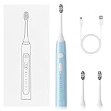 Elektrische Zahnbürste, Schallzahnbürste mit 2 Bürstenköpfen, 40.000 VPM, 5 Modi, 5 Stunden Schnellladung für 55 Tage, kann Bakterien in der Mundhöhle effektiv reinigen, wiederaufladbar, für