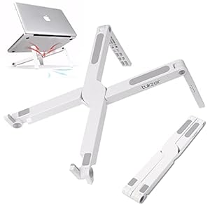 Tukzer Foldable Laptop Tabletop Stand Notebook Riser for Laptop, Notebook & Tablets up to 15.6 Inch| Portable- 2 Level…